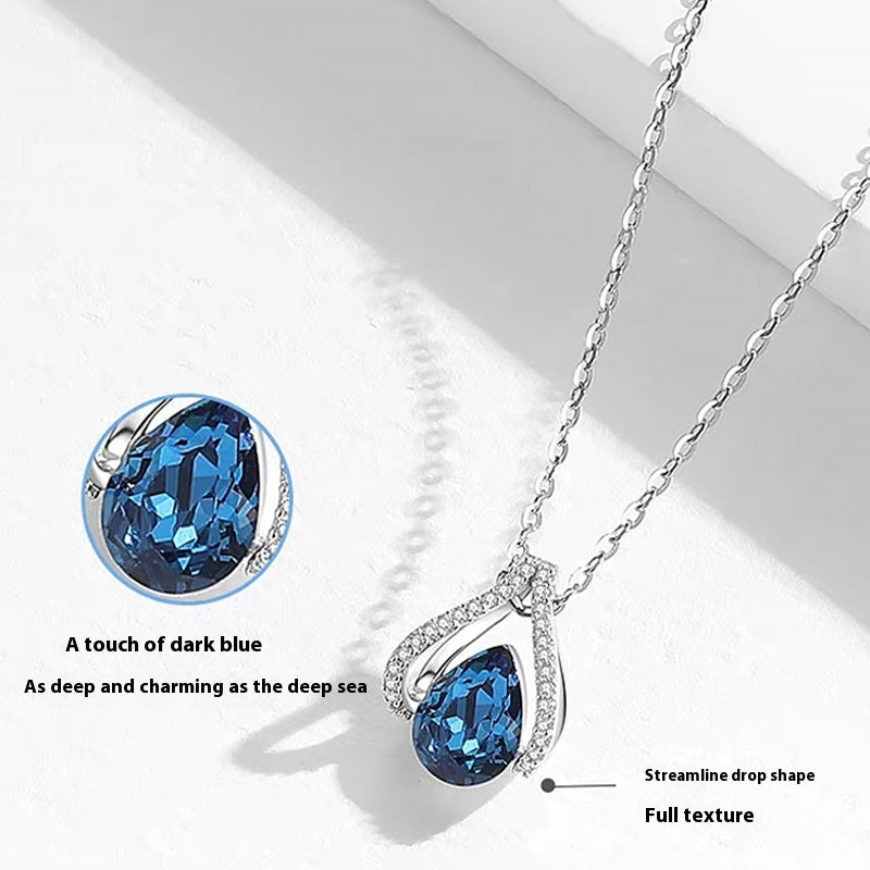 Collier Coeur d'Océan - Argent sterling 925 et Zircons