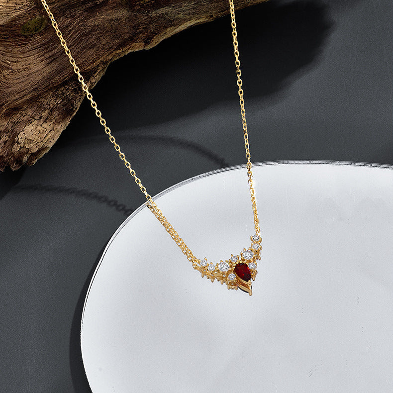 Collier avancé de grenade rouge - Maria B.