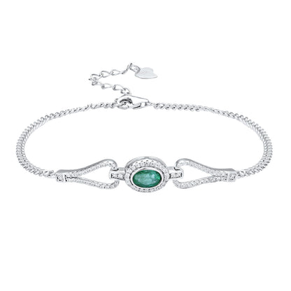 Mode S925 Argent Émeraude Bracelet Avec Zircone - Maria B.