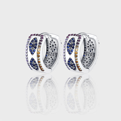 Sterling Silver 925 Ring Women's Luxury Small Group Full Diamond Wide Edition Earrings - Maria B.