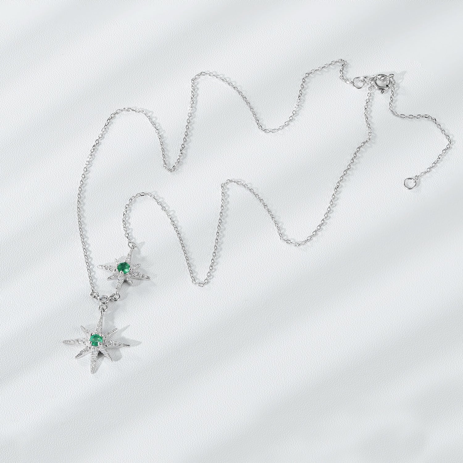 Mode Tendance Étoiles Collier Féminin Charbon Chaîne S925 Argent - Maria B.