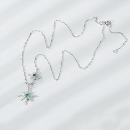 Mode Tendance Étoiles Collier Féminin Charbon Chaîne S925 Argent - Maria B.