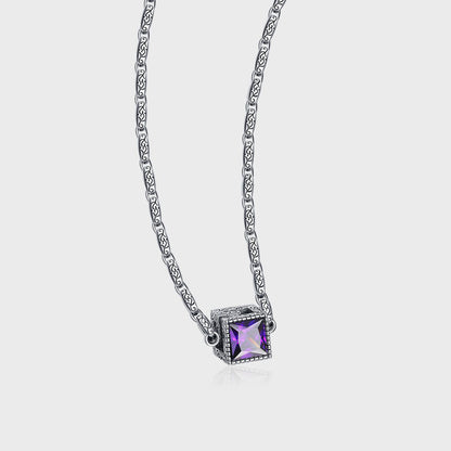S925 Sterling Argent Grand G Double Couleur Cubique Zircon Collier L'industrie Lourde de Haute Qualité - Maria B.