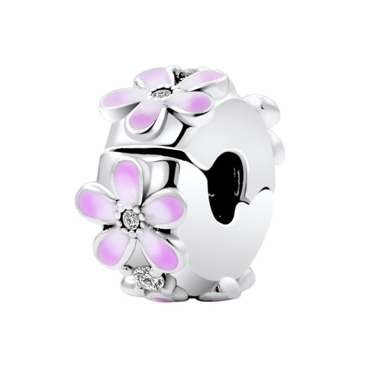 Charm Clip Marguerite Violette - Argent S925