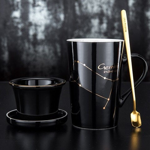 Mug à thé Zénith - Porcelaine, Plaqué Or, 600ml