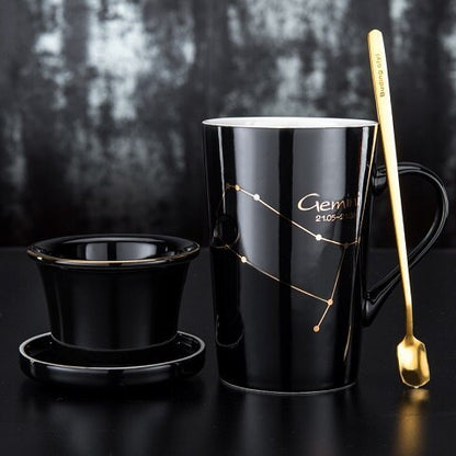 Mug à thé Zénith - Porcelaine, Plaqué Or, 600ml