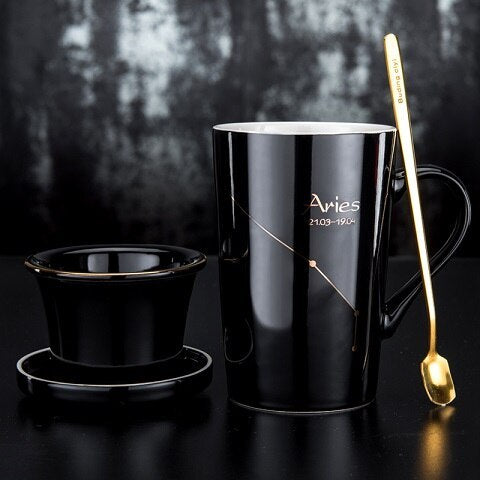 Mug à thé Zénith - Porcelaine, Plaqué Or, 600ml