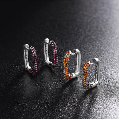 Cercle Boucles D'oreilles Vintage Prime Bague en Diamant Plein S925 Sterling Argent - Maria B.