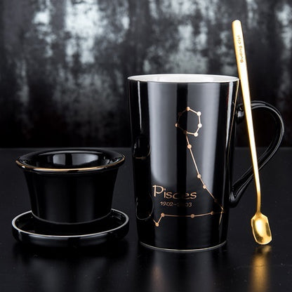 Mug à thé Zénith - Porcelaine, Plaqué Or, 600ml