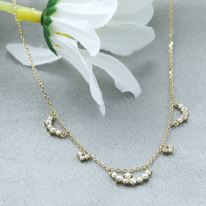Collier argent S925 creux en Zircon or 14k plaqué argent S925 - Maria B.