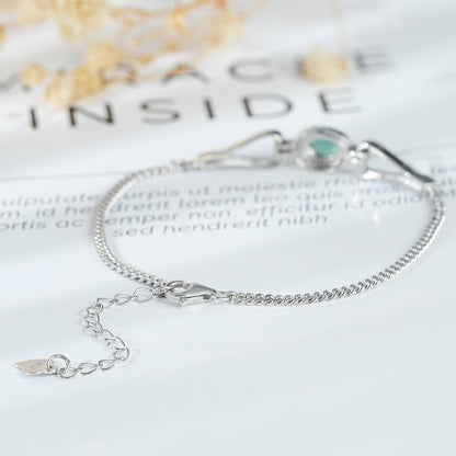 Mode S925 Argent Émeraude Bracelet Avec Zircone - Maria B.