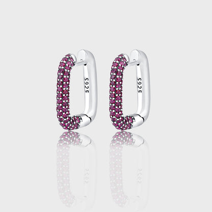 Cercle Boucles D'oreilles Vintage Prime Bague en Diamant Plein S925 Sterling Argent - Maria B.