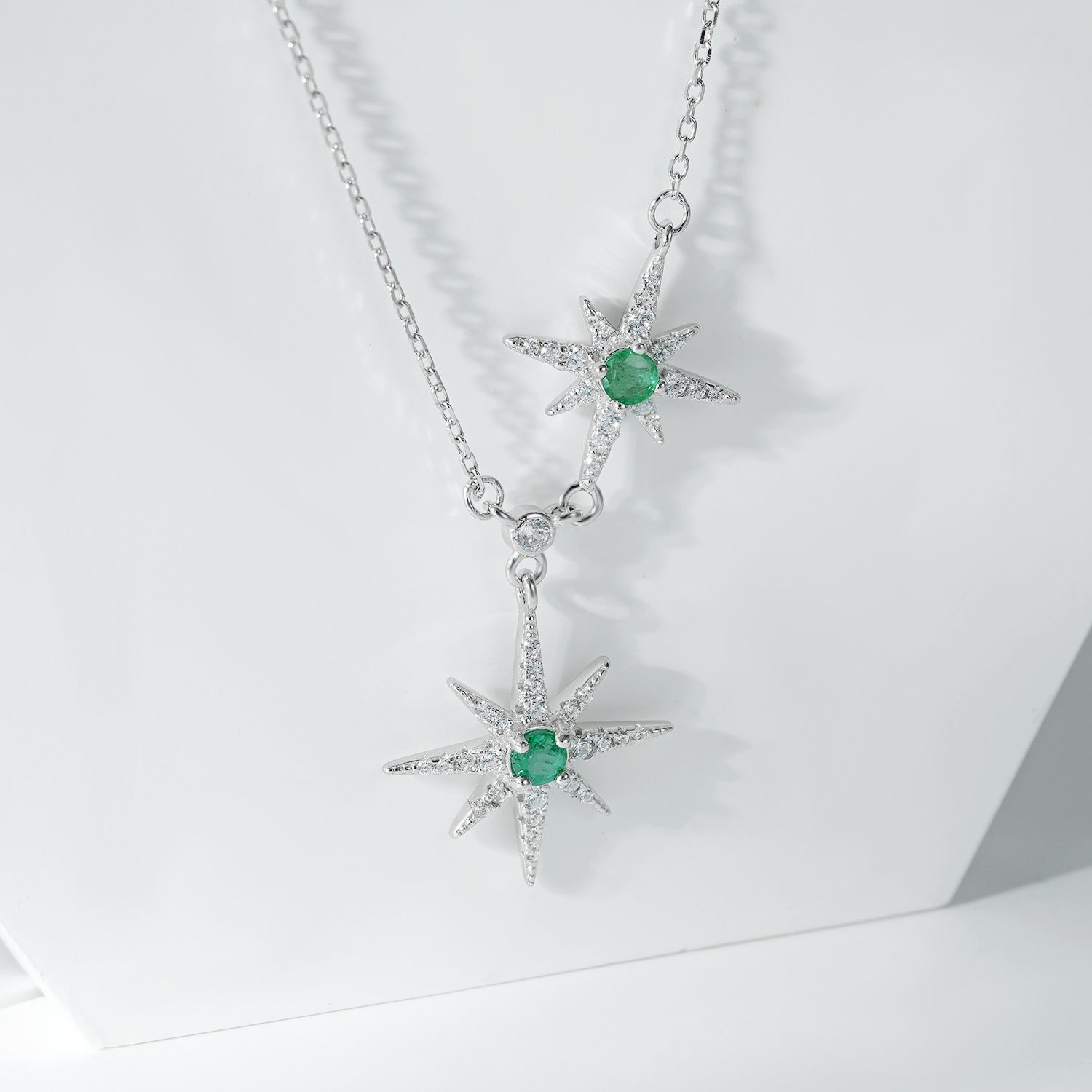 Mode Tendance Étoiles Collier Féminin Charbon Chaîne S925 Argent - Maria B.