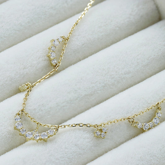 Collier argent S925 creux en Zircon or 14k plaqué argent S925 - Maria B.