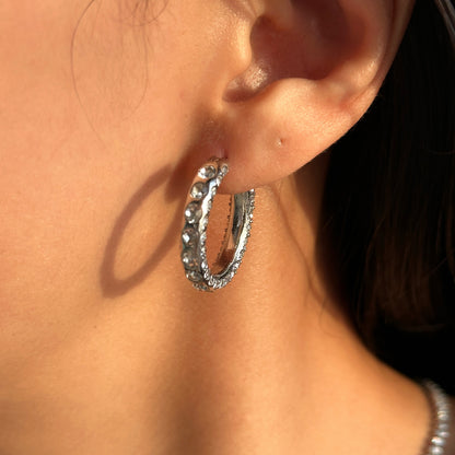 Boucles d'oreilles Corale - Acier Titane, Zircons