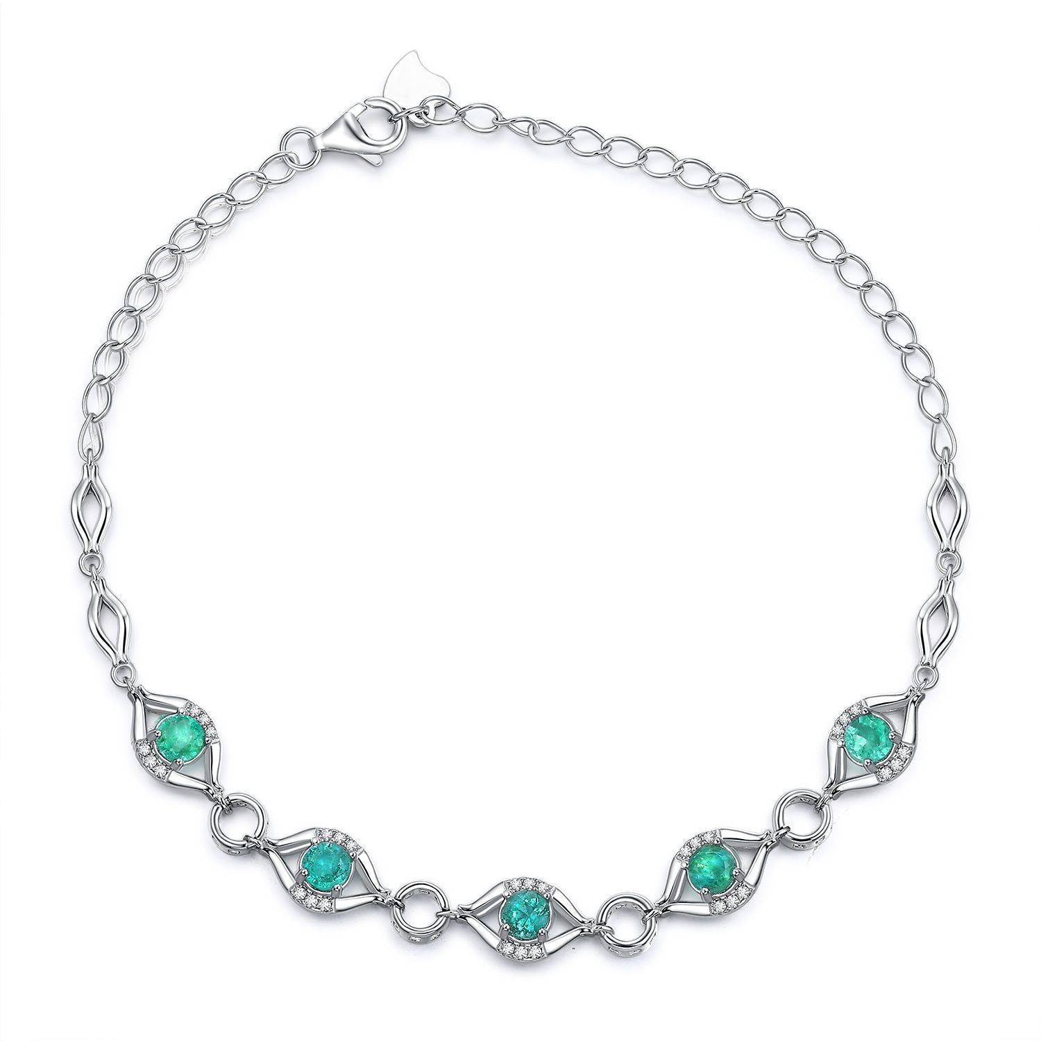 Naturel Émeraude Bracelet Femelle S925 Argent Set Gem Bijoux - Maria B.