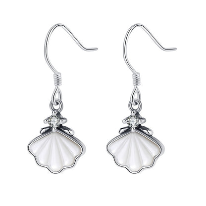 Un Shell Sterling Argent 925 Boucles D'oreilles Femmes Boucles D'oreilles Clip Oreille - Maria B.