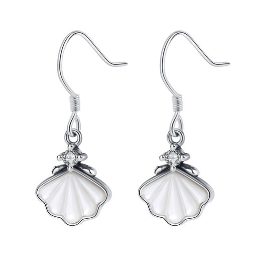 Un Shell Sterling Argent 925 Boucles D'oreilles Femmes Boucles D'oreilles Clip Oreille - Maria B.