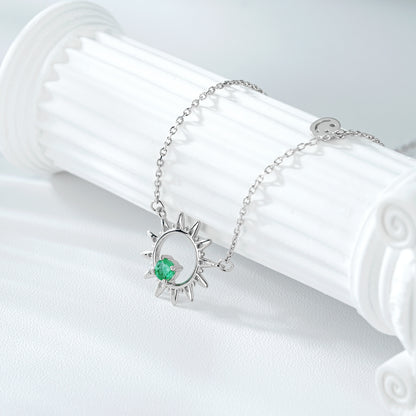 Women's Personality Collar Chain Round Temperament Emerald Necklace - Maria B.