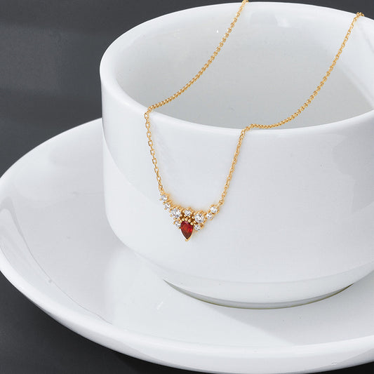 Collier avancé de grenade rouge - Maria B.