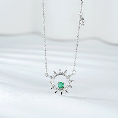 Women's Personality Collar Chain Round Temperament Emerald Necklace - Maria B.