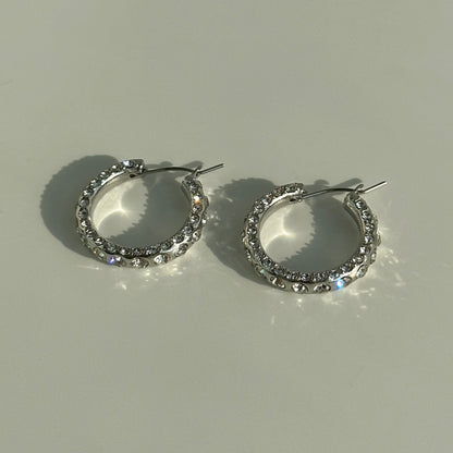Boucles d'oreilles Corale - Acier Titane, Zircons