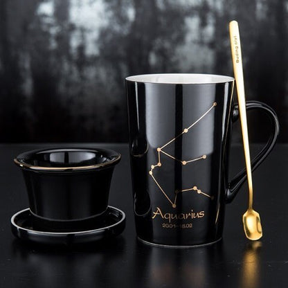 Mug à thé Zénith - Porcelaine, Plaqué Or, 600ml
