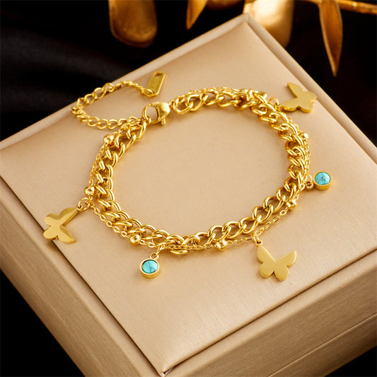 Bracelets Oikos - Acier Titane plaqué or