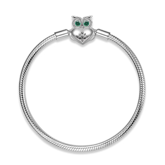 S925 Sterling Silver Snake Bone Chain Bracelet Owl Buckle 3MM Basic Chain Diy Chain - Maria B.
