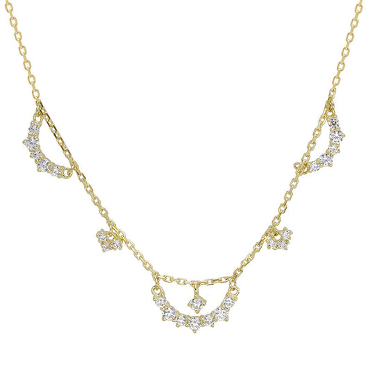 Collier argent S925 creux en Zircon or 14k plaqué argent S925 - Maria B.