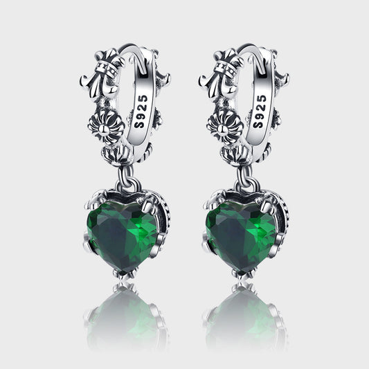 Le cru a Affligé la S925 Sterling Argent Coloré Amour Iris Boucles D'oreilles - Maria B.