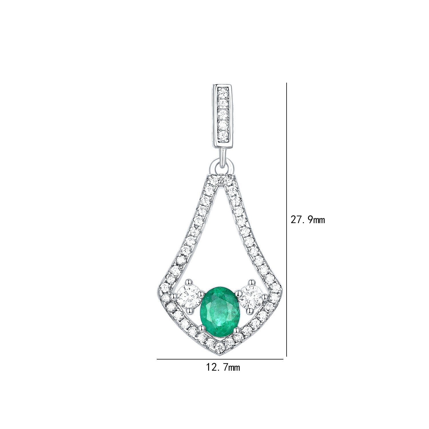 Naturel Émeraude Boucles D'oreilles Haute Qualité Zirconium S925 Argent - Maria B.