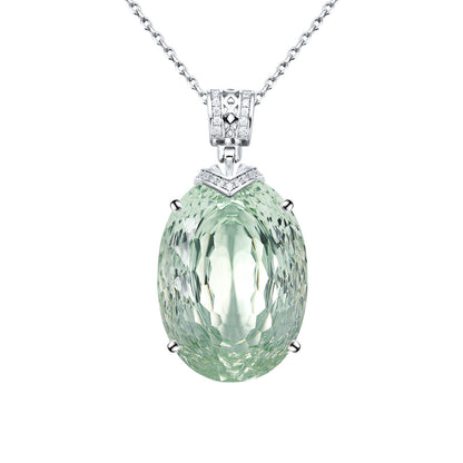 Joyau Naturel cristal vert Collier Pendentif, Avancée S925 Sterling Argent - Maria B.