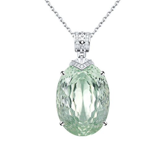 Joyau Naturel cristal vert Collier Pendentif, Avancée S925 Sterling Argent - Maria B.