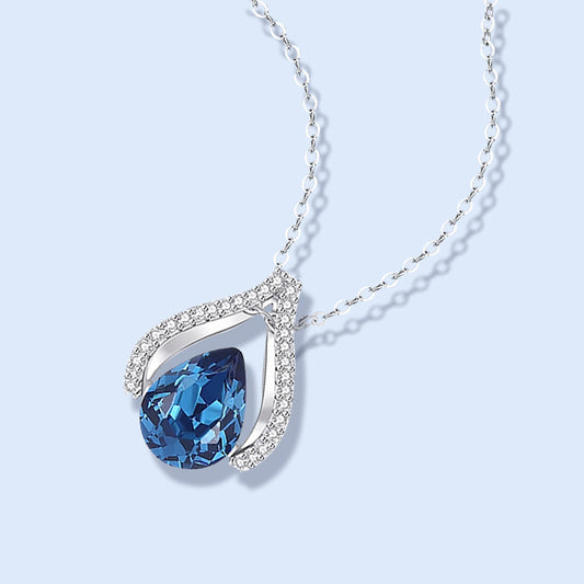 Collier Coeur d'Océan - Argent sterling 925 et Zircons