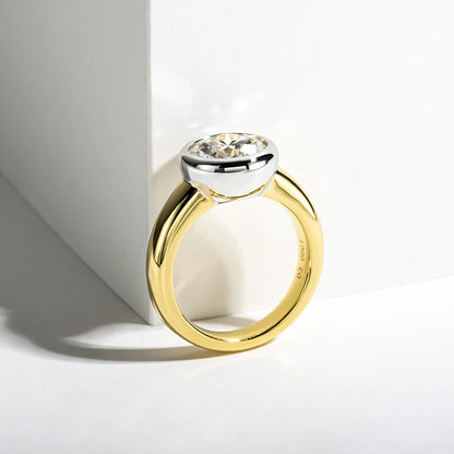 Bague ÉCLAT ÉTERNEL - Diamant moissanite 3 Carats en Or Jaune