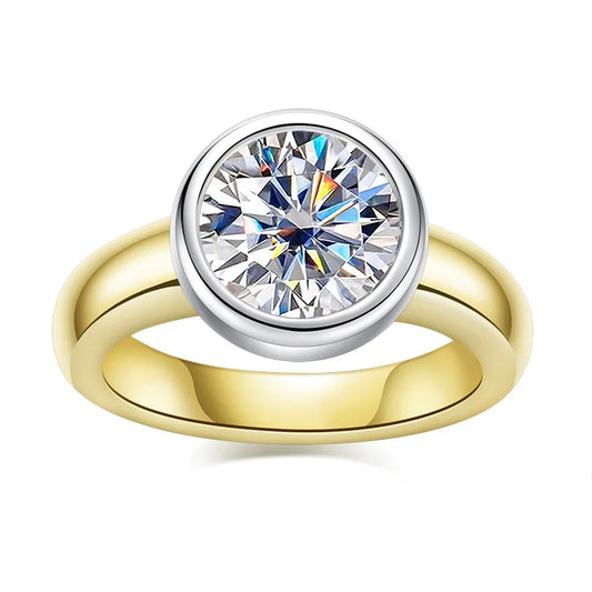 Bague ÉCLAT ÉTERNEL - Diamant moissanite 3 Carats en Or Jaune
