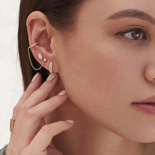 Ear Cuff ÉCLAT ÉTERNEL - Zircon cubique & Argent 925 millième