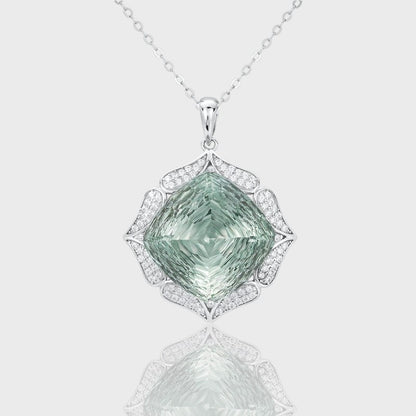 Collier Maria - Améthyste , Cristal , Zircons , Argent Sterling 925