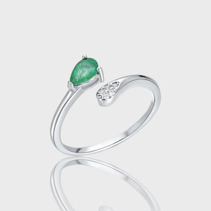 Bague Lola - Émeraude et Argent Sterling 925