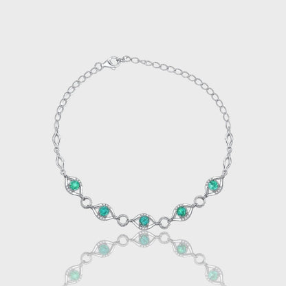 Bracelet Amel - Émeraudes, Zircons et Argent S925