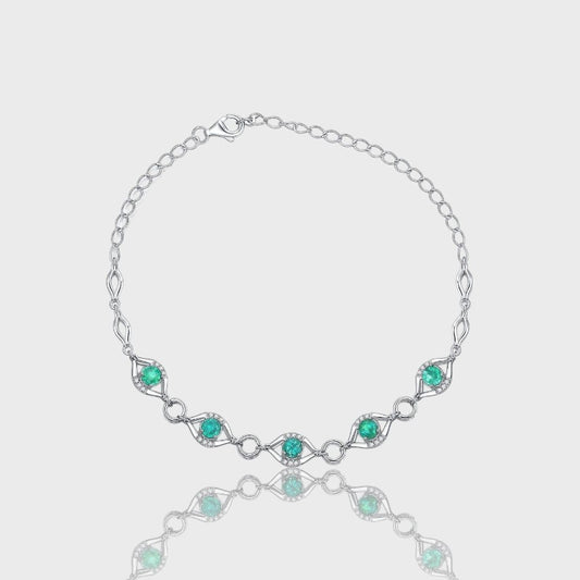 Bracelet Amel - Émeraudes, Zircons et Argent S925