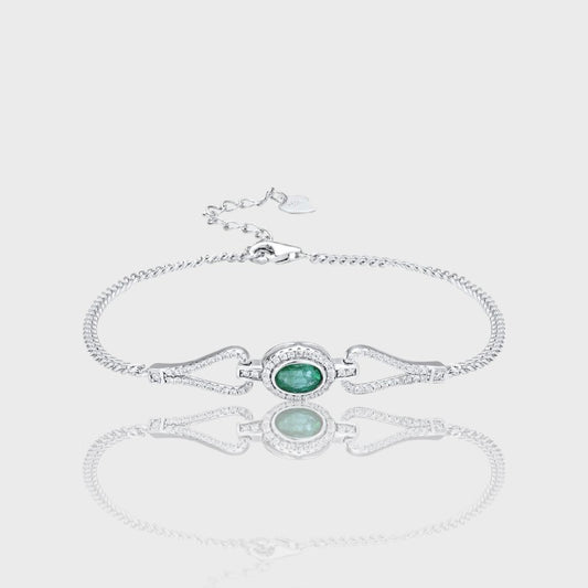 Bracelet Zaya - Émeraude, Zircons et Argent S925