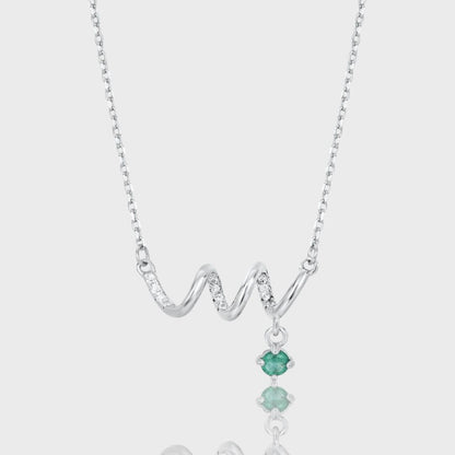 Collier Lola -  Émeraude, Zircons et Argent S925