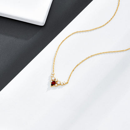 Collier avancé de grenade rouge - Maria B.