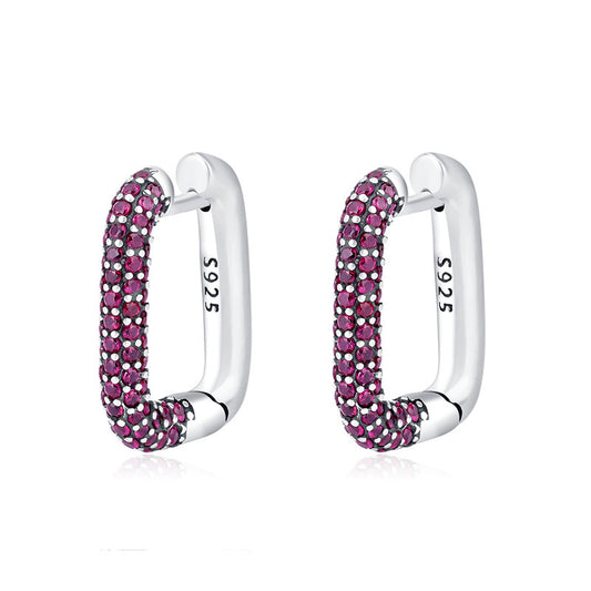 Cercle Boucles D'oreilles Vintage Prime Bague en Diamant Plein S925 Sterling Argent - Maria B.