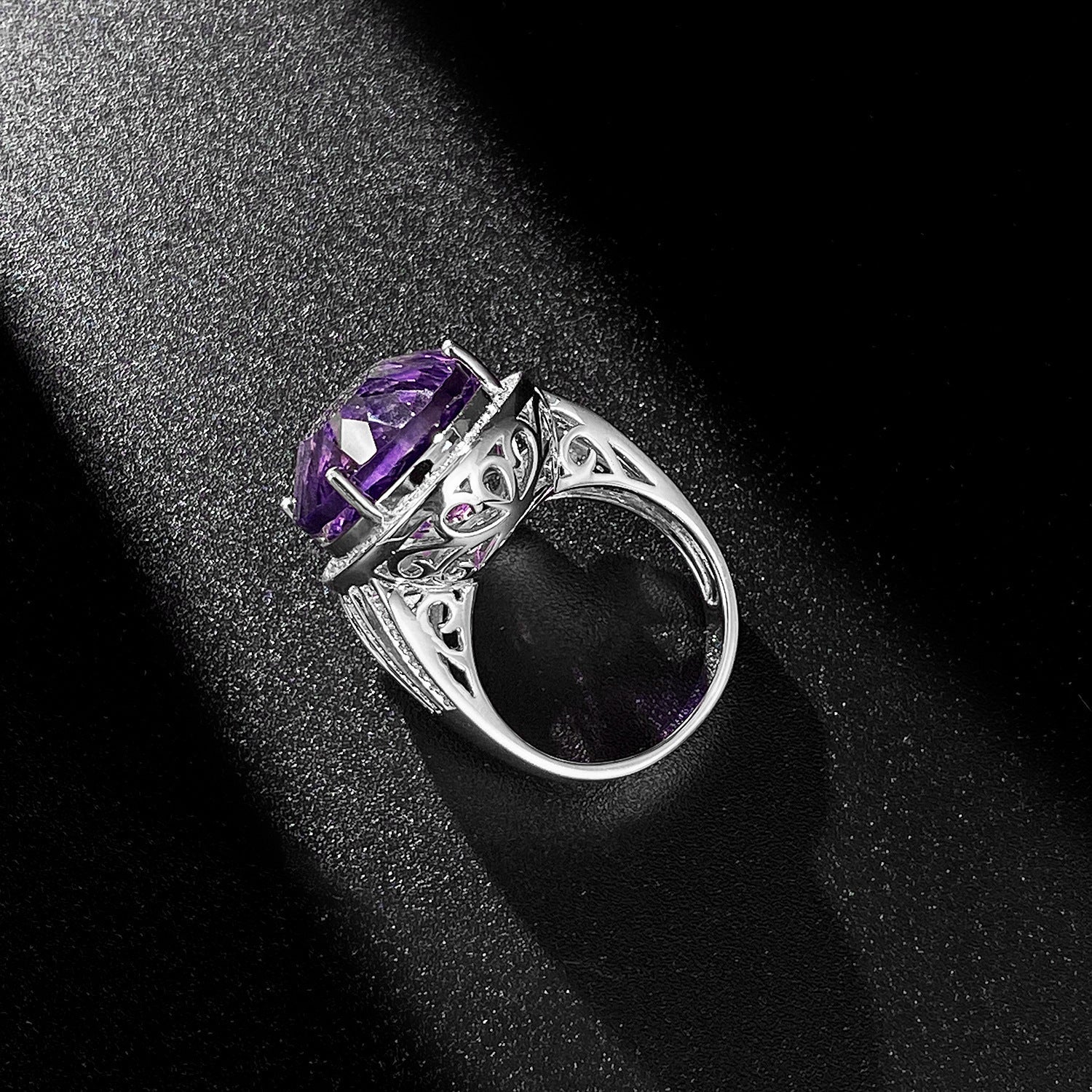 Bague Amy - Argent Sterling 925 Améthyste 20ct et Cristal - Maria B.