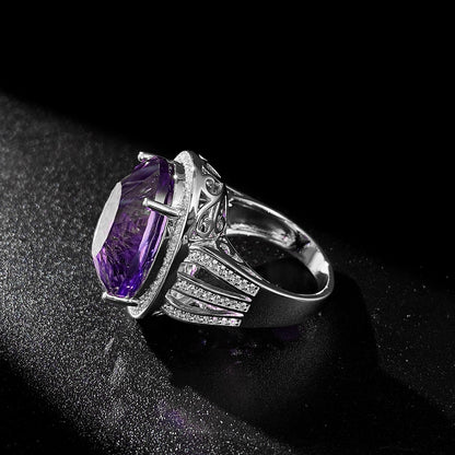 Bague Amy - Argent Sterling 925 Améthyste 20ct et Cristal - Maria B.