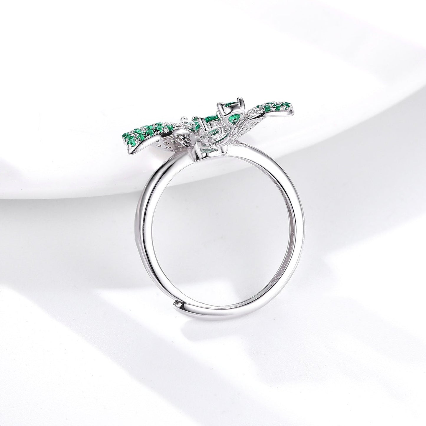 Bague Butterfly - Émeraude et Argent Sterling 925 - Maria B.