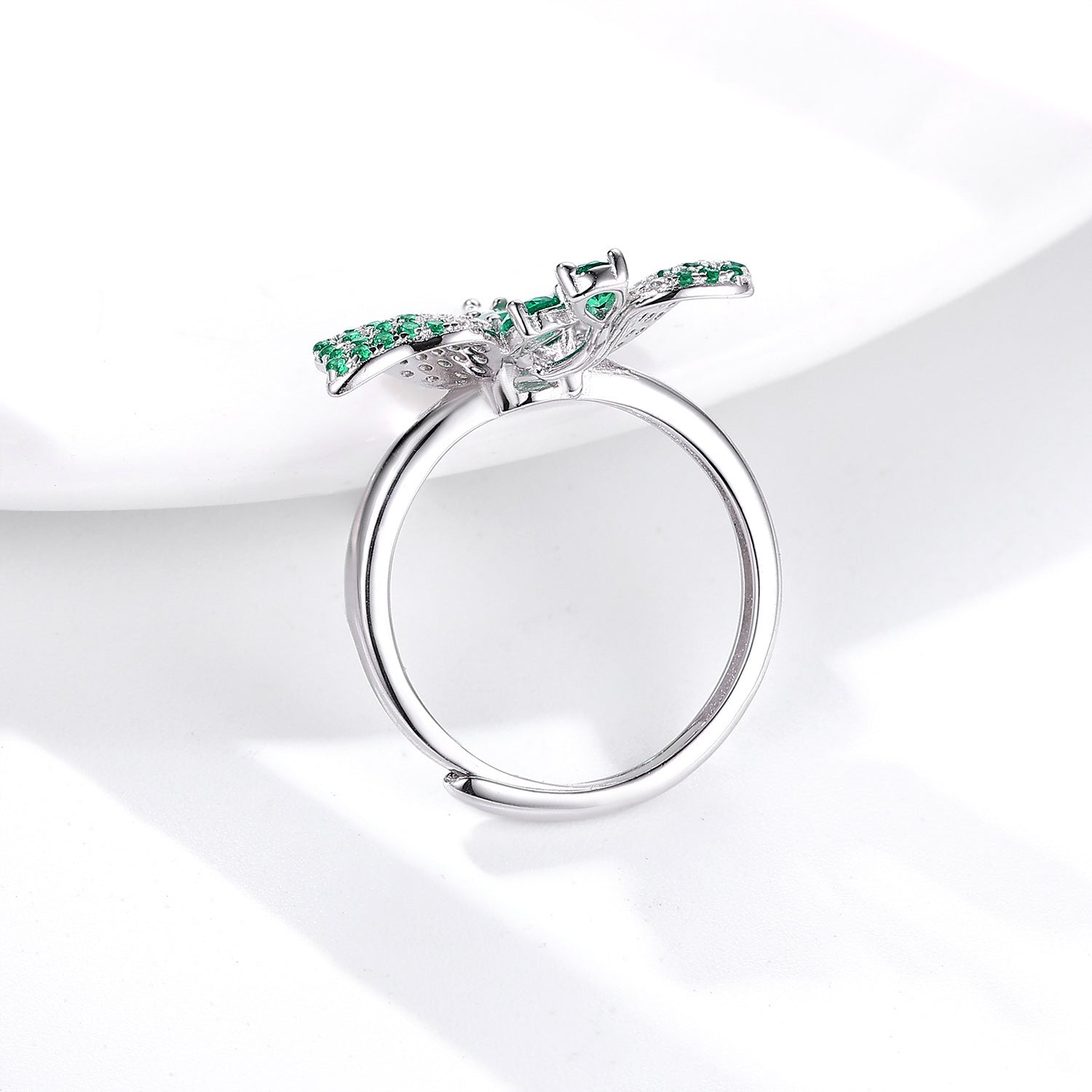Bague Butterfly - Émeraude et Argent Sterling 925 - Maria B.